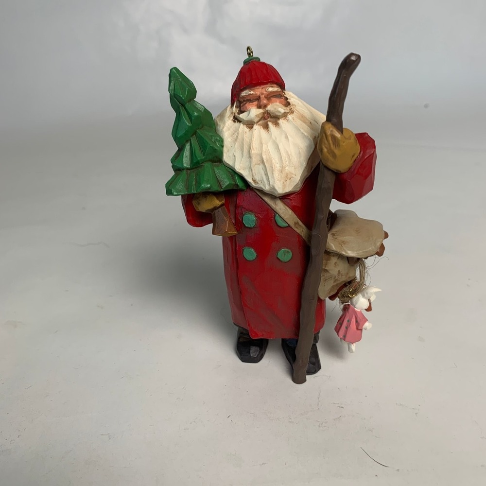 Hallmark Keepsake 1998 Making His Way Santa Folk Art Americana Ornament NIB